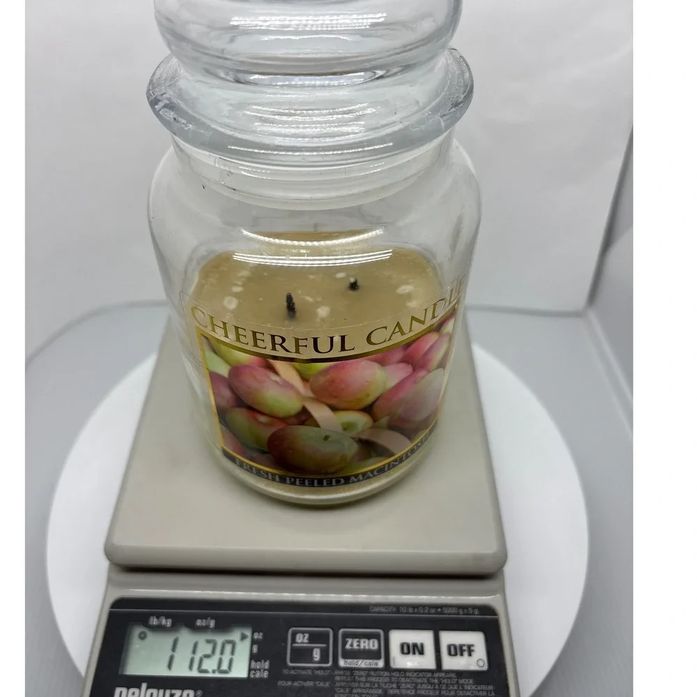 Cheerful Candle‎ Fresh Peeled Macintosh 24oz 2-Wick Glass Jar Scented USA *Used
